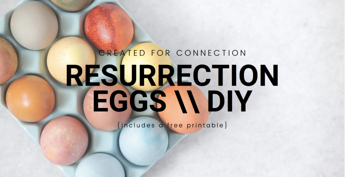 Created for Connection Resurrection Eggs DIY, includes free printable
