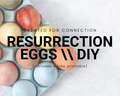 Created for Connection Resurrection Eggs DIY, includes free printable